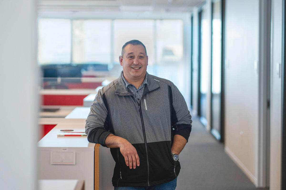 a man standing in an office